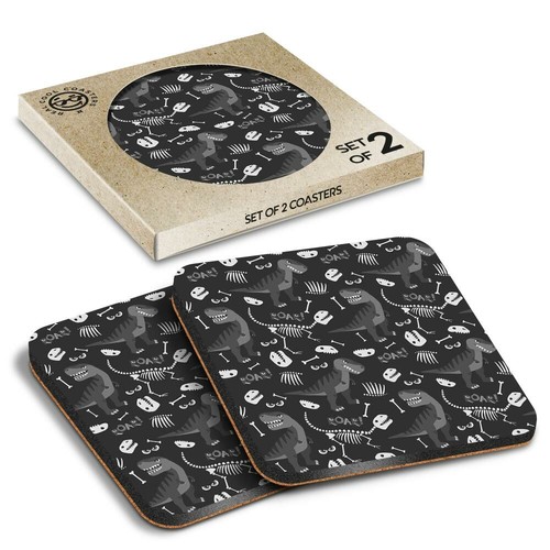 Boxed square coasters - coasters, bw