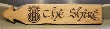 Rustic Hand Made, Engraved Lord Of The Rings Shire Road Sign 