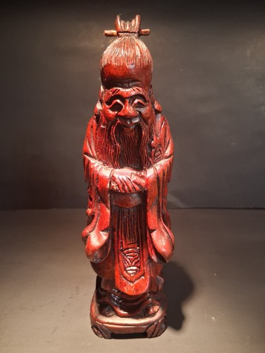 Hand carved boxwood confucius - boxwood,