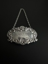 Solid Silver Rococo Style Martini Decanter Wine Label R&K London 1966