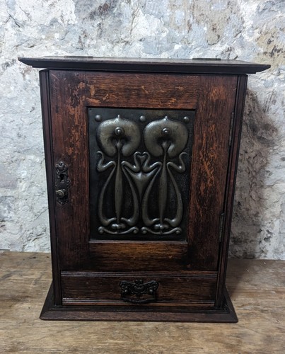 Antique oak smokers cabinet - smokers,