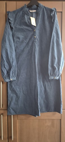 Cord dress blue long - cord,
