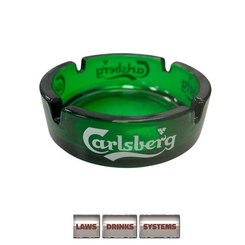 Carlsberg ashtray green glass - green,