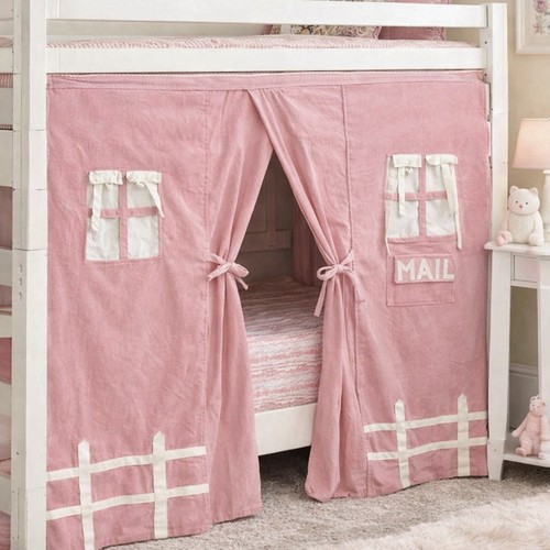 Loft bed curtain pink play - loft,