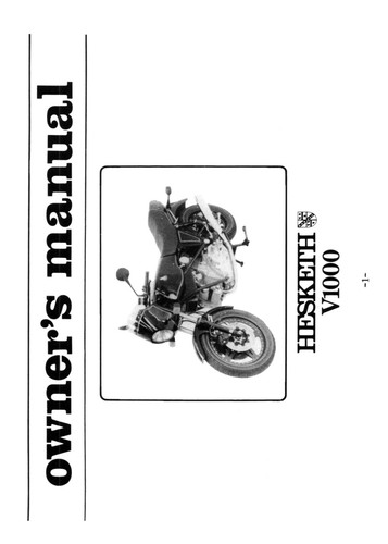 Hesketh v1000 owners - v1000,