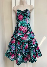 Richard Shops Vintage 80s Stunning Prom Style Bandeau / Ra-Ra Dress - Size 12