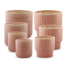 Ceramic textured plant pot - ceramic,