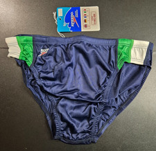 UK 32" 81cm D 3 F  81 I 44 Vintage SPEEDO swimming briefs navy blue green white