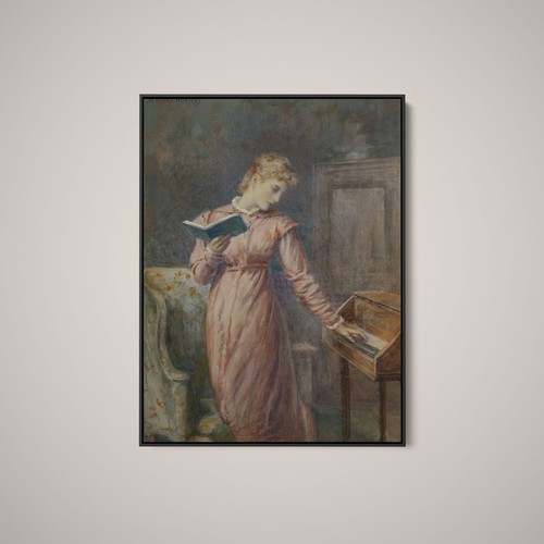 Arthur hughes lady reading - arthur,