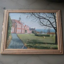 Naive And Beautiful American Folk Art? Oil On Board Bright Colourful Painting 