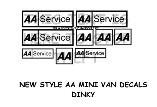 Dinky mini van decals - dinky,