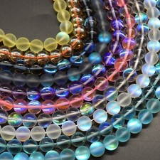 Mystic Aura Quartz Round Beads - 4 6 8 10mm - 15" strand, for Jewellery Making