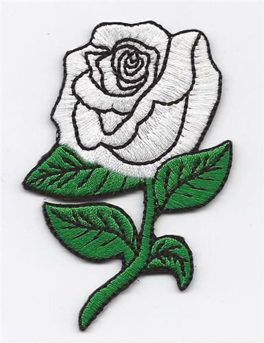 White rose fabric - white, lady