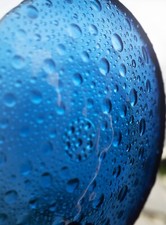 Sklo Union Pavel Panek Superb Vintage 1960s blue Glass 29cm  Bowl large