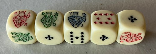 Vintage poker dice set - 5/8",,