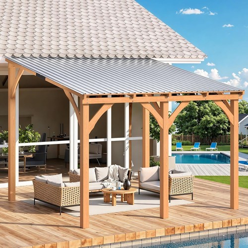 3x3m wooden lean hardtop - lean-to,