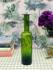 Vintage 1970s Cascade / Holmegaard Gulvase in Green 11.75"