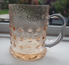 WEDGWOOD CRYSTAL GLASS KINGS LYNN TEXTURED RANGE TOPAZ AMBER TANKARD