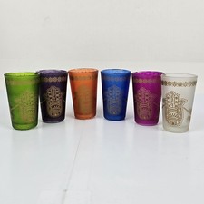 Moroccan Glass Tea Cups Multi