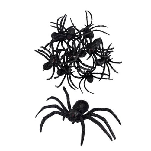 Halloween black spiders 8cm - spiders,