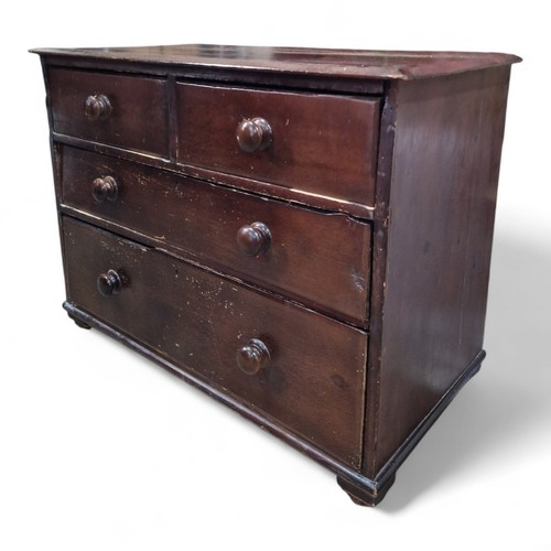 Victorian pine drawers - ,