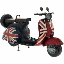 RETRO VINTAGE STYLE UNION JACK VESPA METAL SCOOTER TIN MODEL ORNAMENT BNWT L&P