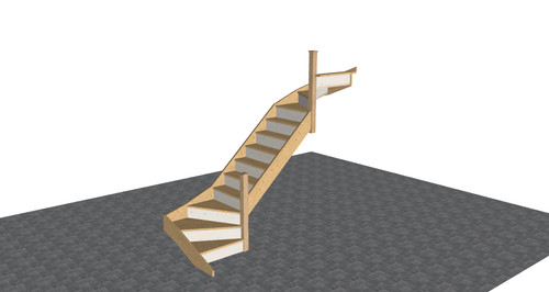 Pine winder staircase - pine,