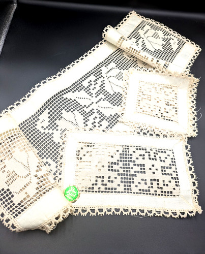 Vintage irish linen lacy - linen,