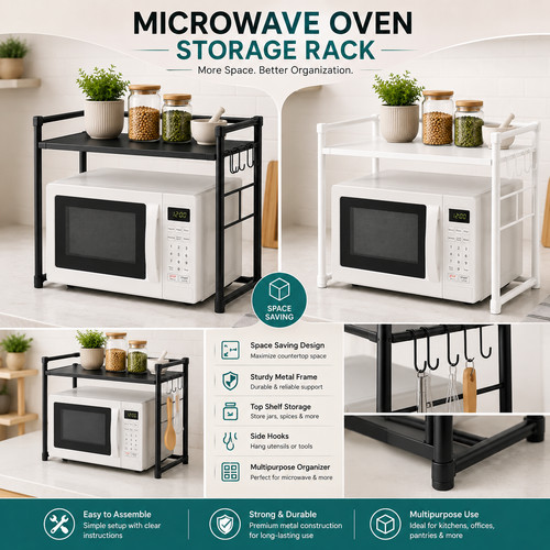 Microwave oven storage - microwave, rack
