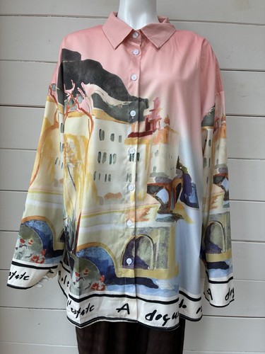 Chic boxy satin blouse a - satin, in