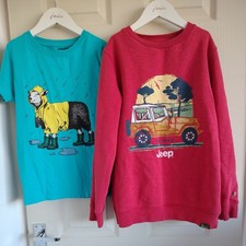 Fatface Boys Red Jeep Crew