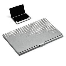 Business Card Holder Handmade Decorated with Swarovski® Crystals "Transparent"