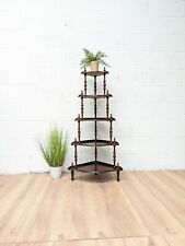 Vintage Ornate Tall 5 Shelf Corner Shelves