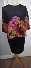 Ted Baker Dress  'CADIE' Black Body Con Floral Design  UK Size 8