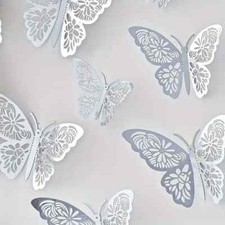 6 Butterfly Cake Toppers 3D Decoration Wall Butterflies Decor Stickers Gold Rose