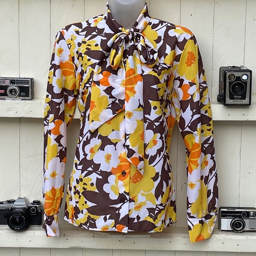 Vintage 1970s pussybow blouse - vintage,