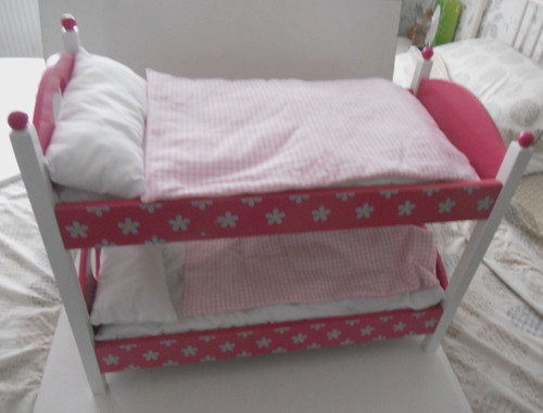 Pink white dolls - pink, beds