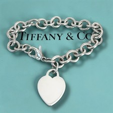 AUTHENTIC Tiffany & Co Heart Tag Bracelet – Sterling Silver 925 – Vintage- 20 cm