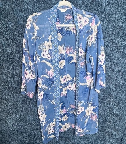 Indigo floral kimono blue - floral,