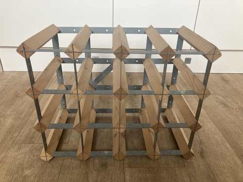 Wood metal wine rack - wood,