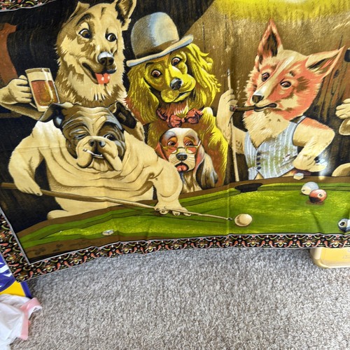 Dogs playing pool billiards - dogs,