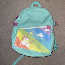 Girls rucksack Unicorn With Outside Zip Pocket, Two Side Pockets.