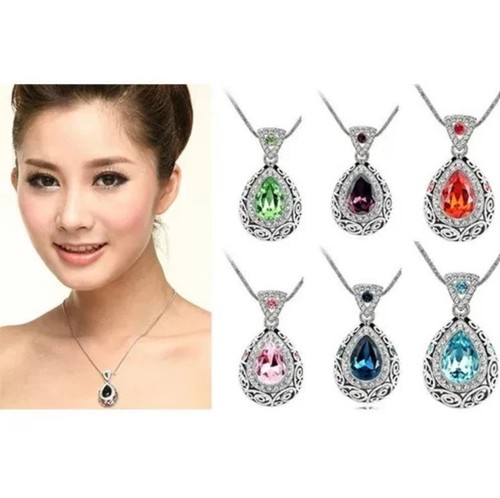 Crystal necklace and earrings - necklace,