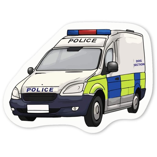 Police dog van white vinyl - van',