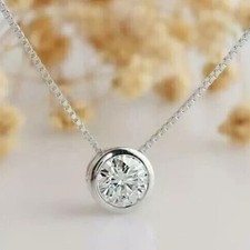 Bezel Set Pendant 2 Ct Round