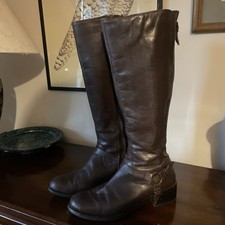 Carvela Brown Ladies Leather long  Boots sz 7-41 Good Condition -Stretch Calf