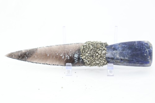 Flint knapped rainbow obsidian - knapped,