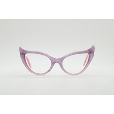 50s vintage pointed cat eye glasses. Lustrous purple acetate optical frames BNWT