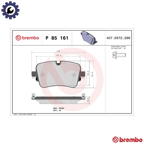 Brake pad set - disc, p