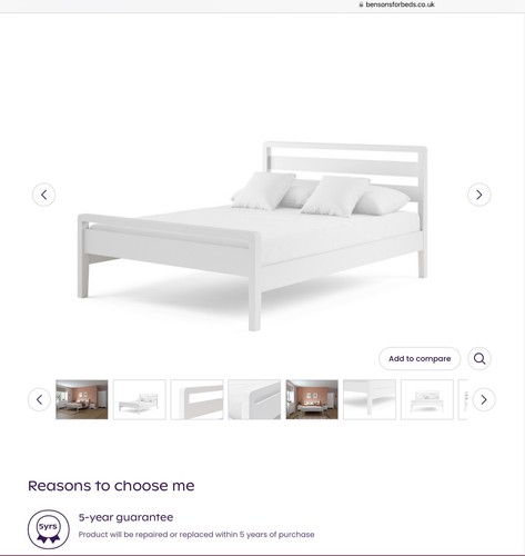 White double bed frame hip - frame, hop